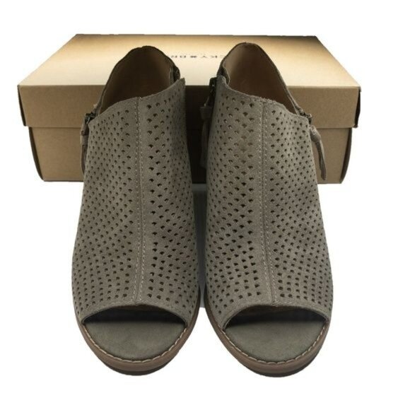 Lucky Brand Peep Toe Perforated Wedge Booties - Picture 3 of 5